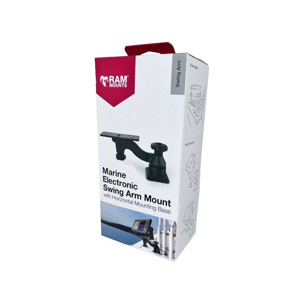 【純正パッケージ仕様】RAM MOUNTS ラムマウント 6インチ スイングアーム 360度回転 横型 2ステーション RAM-109HU