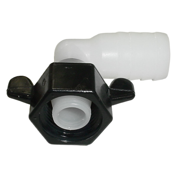 ナイロン ホースフィッティング 1/2"NPT [L型/19mmホース用] 343946