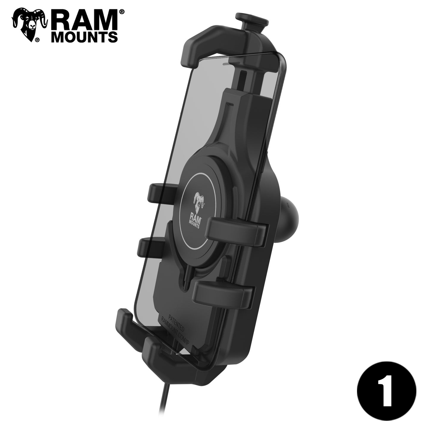 RAM MOUNTS ラムマウント 防水 ワイヤレス 充電器 + Quick-Grip Pro RAM-HOL-PD5B-W2MU