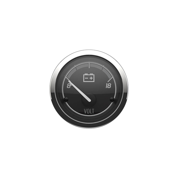 MERCURY ボルトメーター 電圧計 8-18V ブラックフェイス クロームベゼル 79-8M6020009