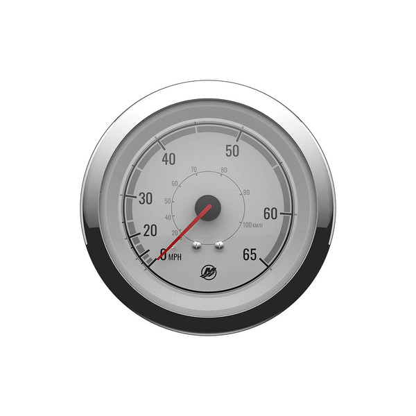 MERCURY スピードメーター 65MPH(100km/h) ホワイトフェイス クロームベゼル 79-8M6020016