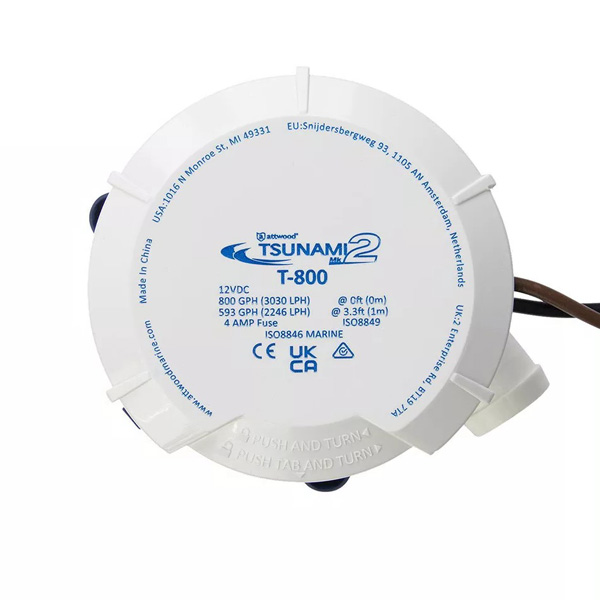 attwood 5608B-1 マニュアル ビルジポンプ 12V 800GPH TSUNAMI Mk2 256081