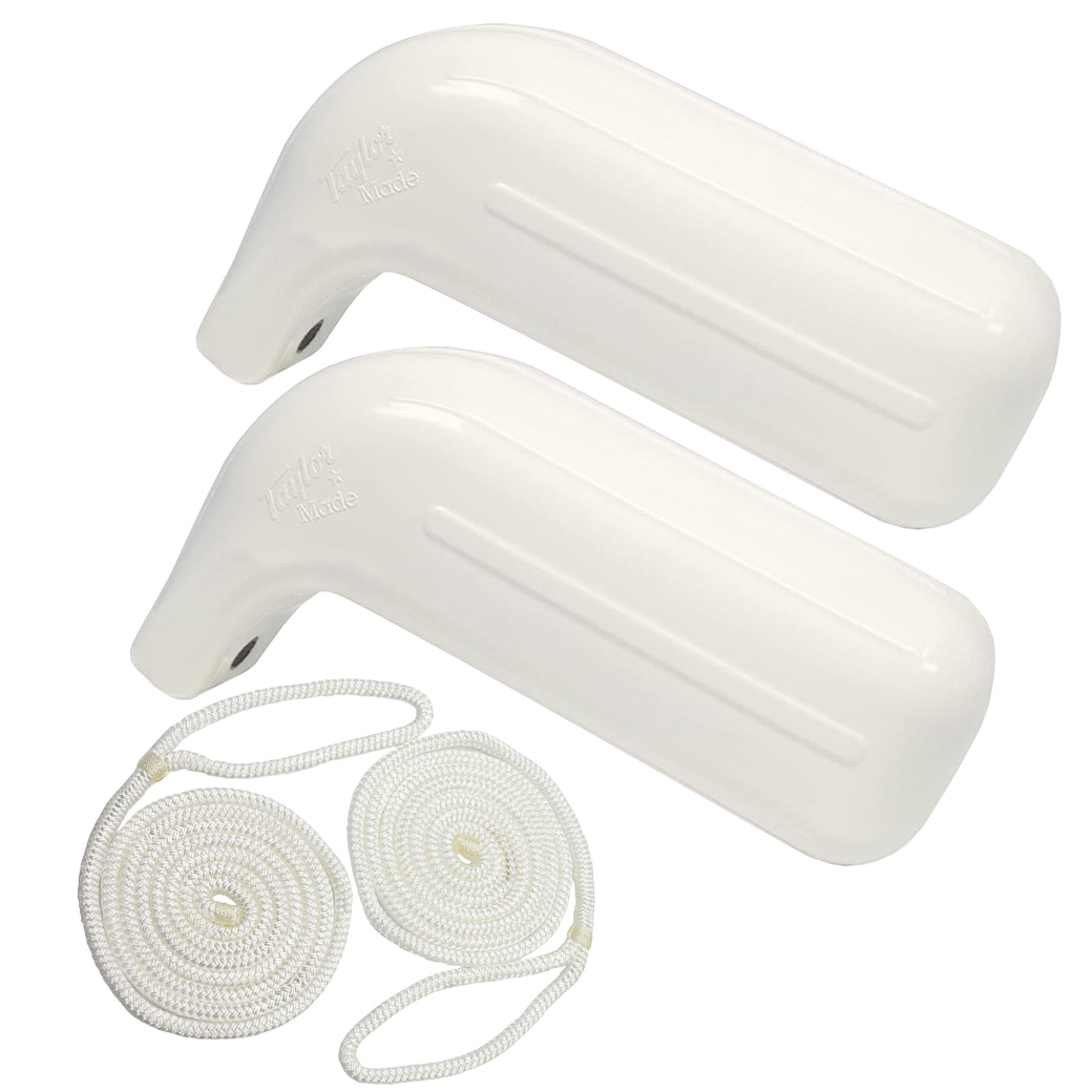 【セット】バスボート フェンダー L字型 ＆ フェンダーロープ セット ホワイト 511543