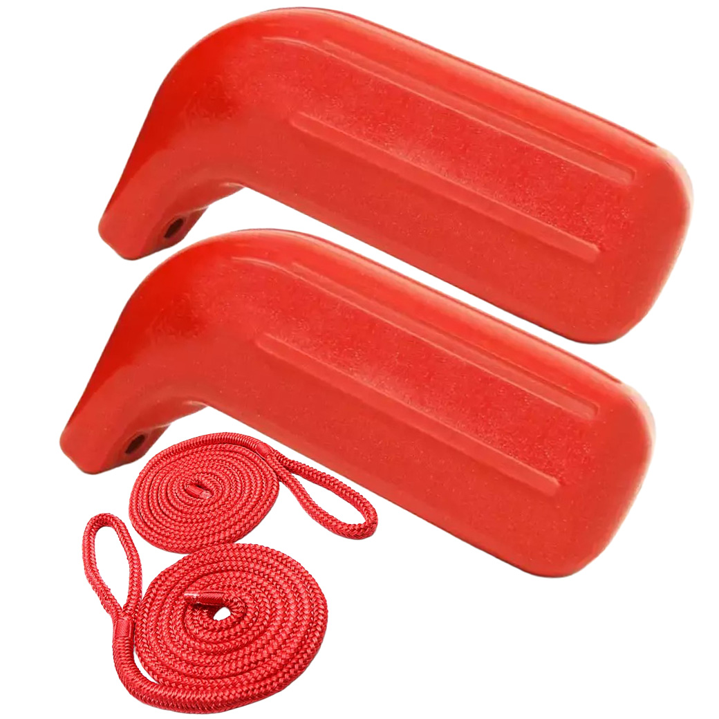 【セット】バスボート フェンダー L字型 ＆ フェンダーロープ セット レッド 511545