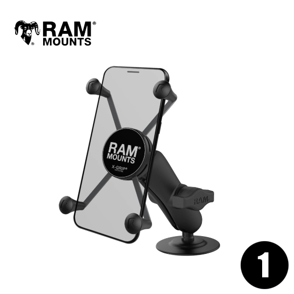RAM MOUNTS ラムマウント 粘着タイプ 1インチボール Xグリップ&ミディアムアームベース RAP-B-378-UN10U
