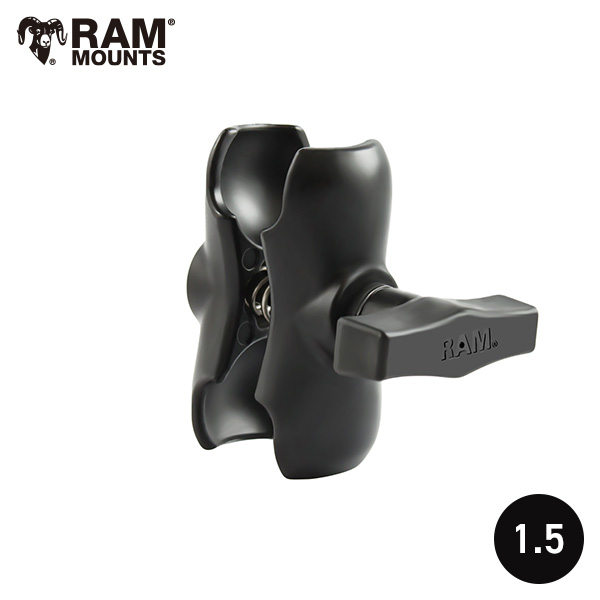 RAM MOUNTS ラムマウント 1.5インチボール ダブルソケット ショートアーム RAM-201U-B