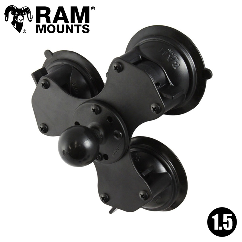 RAM MOUNTS ラムマウント 1.5インチボール トリプルサクションカップベース 吸盤 RAM-224-3U