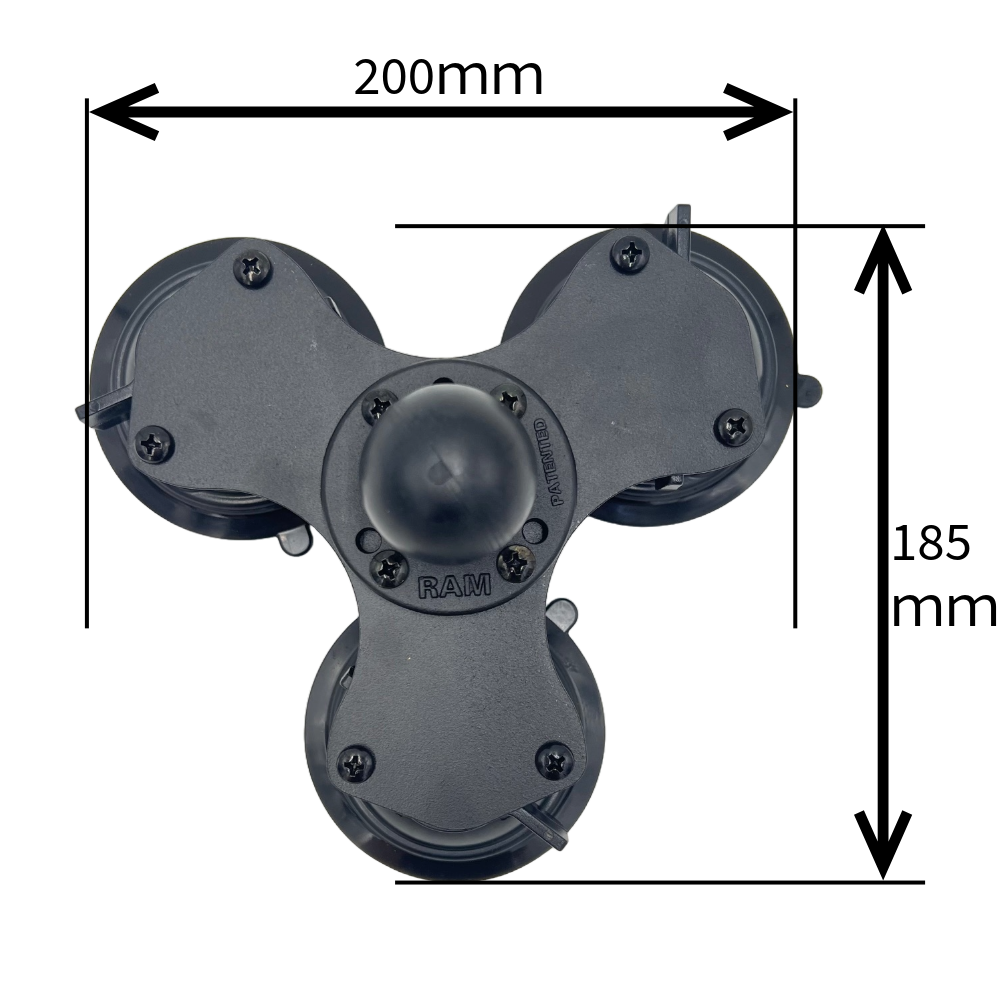 RAM MOUNTS ラムマウント 1.5インチボール トリプルサクションカップベース 吸盤 RAM-224-3U