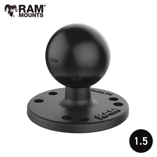RAM MOUNTS ラムマウント 1.5インチボール ラウンドベース 外径62mm RAM-202U