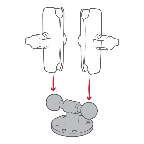 ラムマウント 1インチボール ダブルボール ラウンドベース 外径62mm