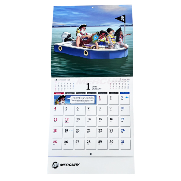 マーキュリー MERCURY 2026版 公式 壁掛カレンダー ウォールカレンダー